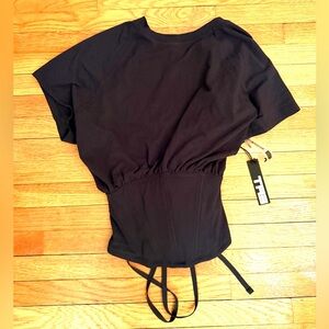 NWT! Rare! TA3 Corset black blouse sz L